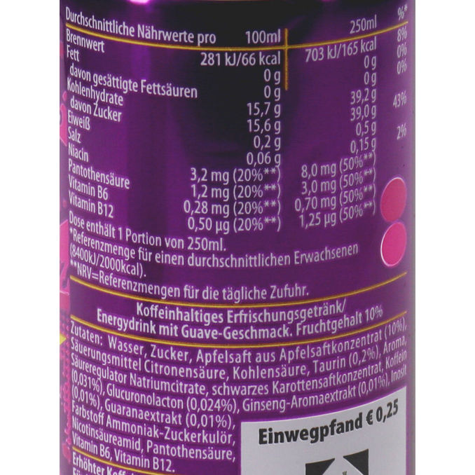 Rockstar Punched Tropical Guava, 12er Pack (EINWEG) zzgl. Pfand, 12x 0,25l von Rockstar