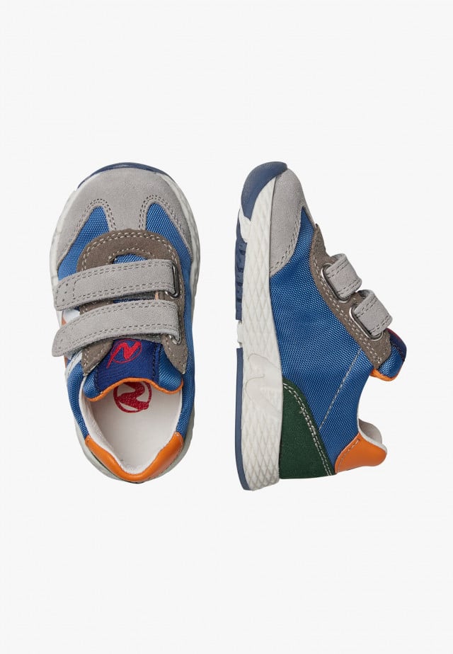 NATURINO JESKO 2 VL.Sneakers aus Veloursleder und technischem Gewebe, Marineblau-Grau