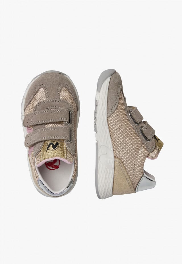 NATURINO JESKO 2 VL.Sneakers aus Veloursleder und technischem Gewebe, Beige-Grau