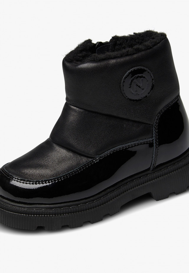 NATURINO GHITAStiefeletten aus Leder und Lackleder, Schwarz