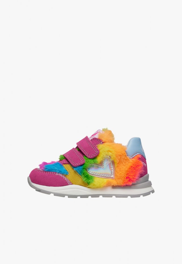 NATURINO QUELLY VL.Sneakers aus Veloursleder und Wolle, Fuchsia