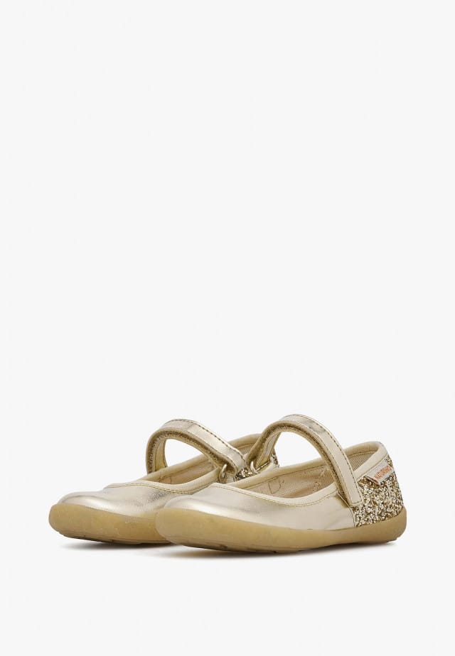 NATURINO FROLLIKBallerinas aus Metallic-Leder und Glitter, Platin