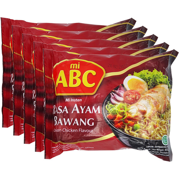 Instantnudeln Chicken Onion, 5er Pack, 4x65g von mi ABC