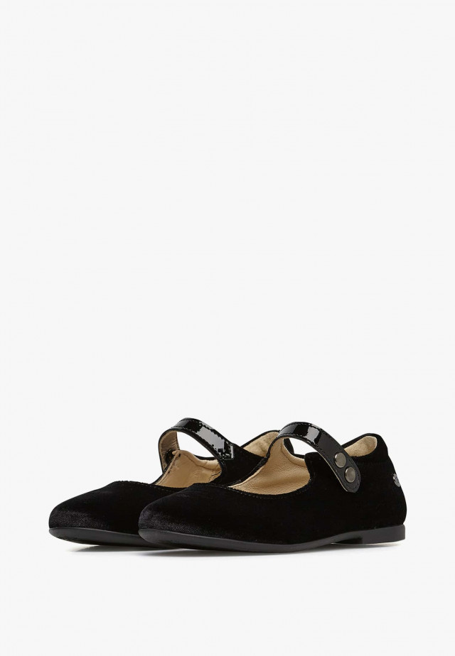 NATURINO OVINDOLIBallerinas aus Veloursleder und Lackleder, Schwarz