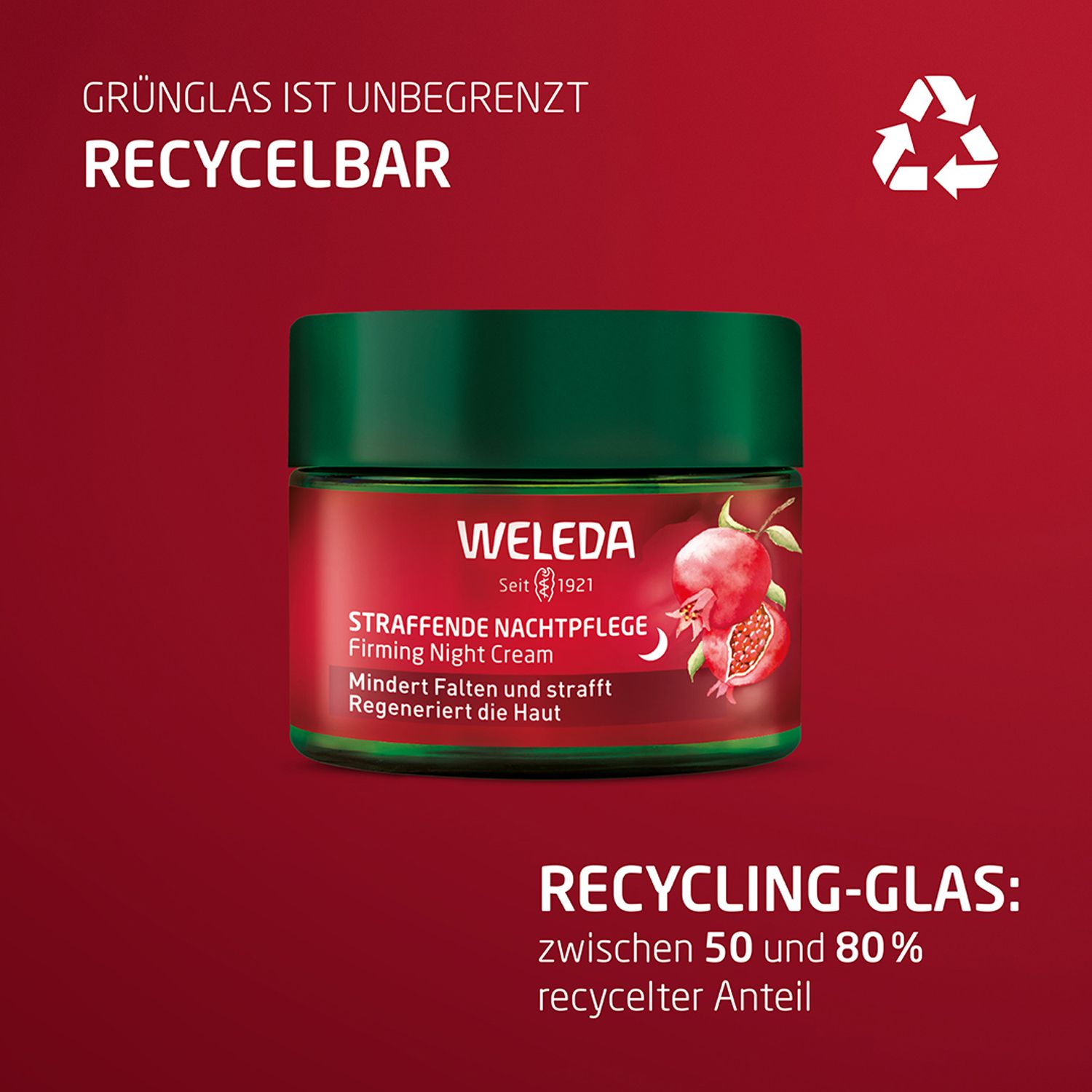 Weleda Straffende Nachtpflege Granatapfel & Maca-Peptide - nährt intensiv, strafft & mindert Falten