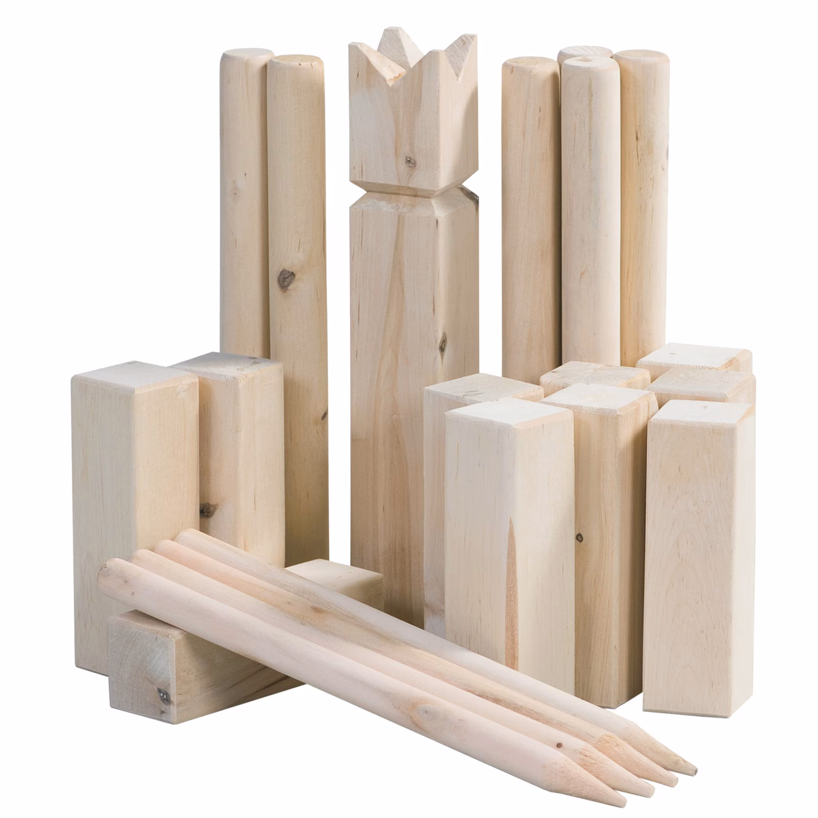 OUTDOOR Wikingerspiel Kubb XL Wurfspiel Rasen Kegelspiel Birke Holz Tasche 21tlg