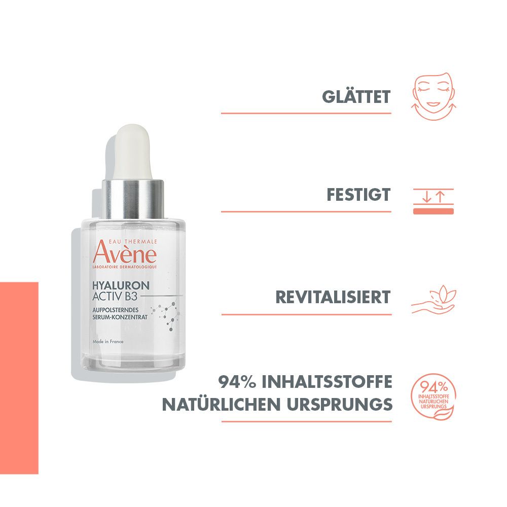 Avène Hyaluron Activ B3 Aufpolsterndes Serum-Konzentrat - Anti-Aging Serum + Avène Hyaluron Activ B3 Serum 10ml GRATIS
