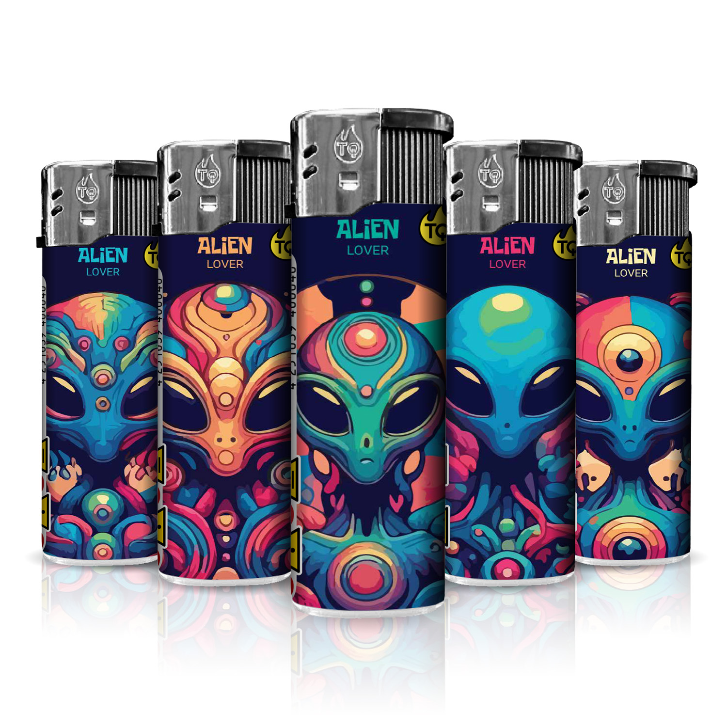 50x TobaliQ Elektronikfeuerzeug Alien Lover