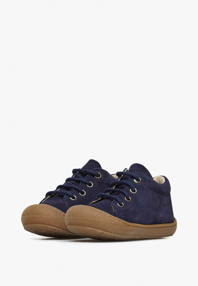 NATURINO COCOONLauflernschuhe aus Veloursleder, Marineblau