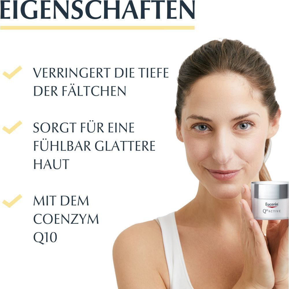Eucerin Q10 Active Tagespflege – Anti-Falten Tagescreme für trockene Haut – antioxidative Gesichtscreme mit Q10