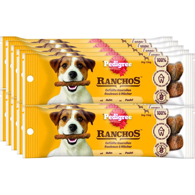 Pedigree Ranchos Gefüllte Kaurollen Mini mit Huhn, 10er Pack, 10x80g von Pedigree