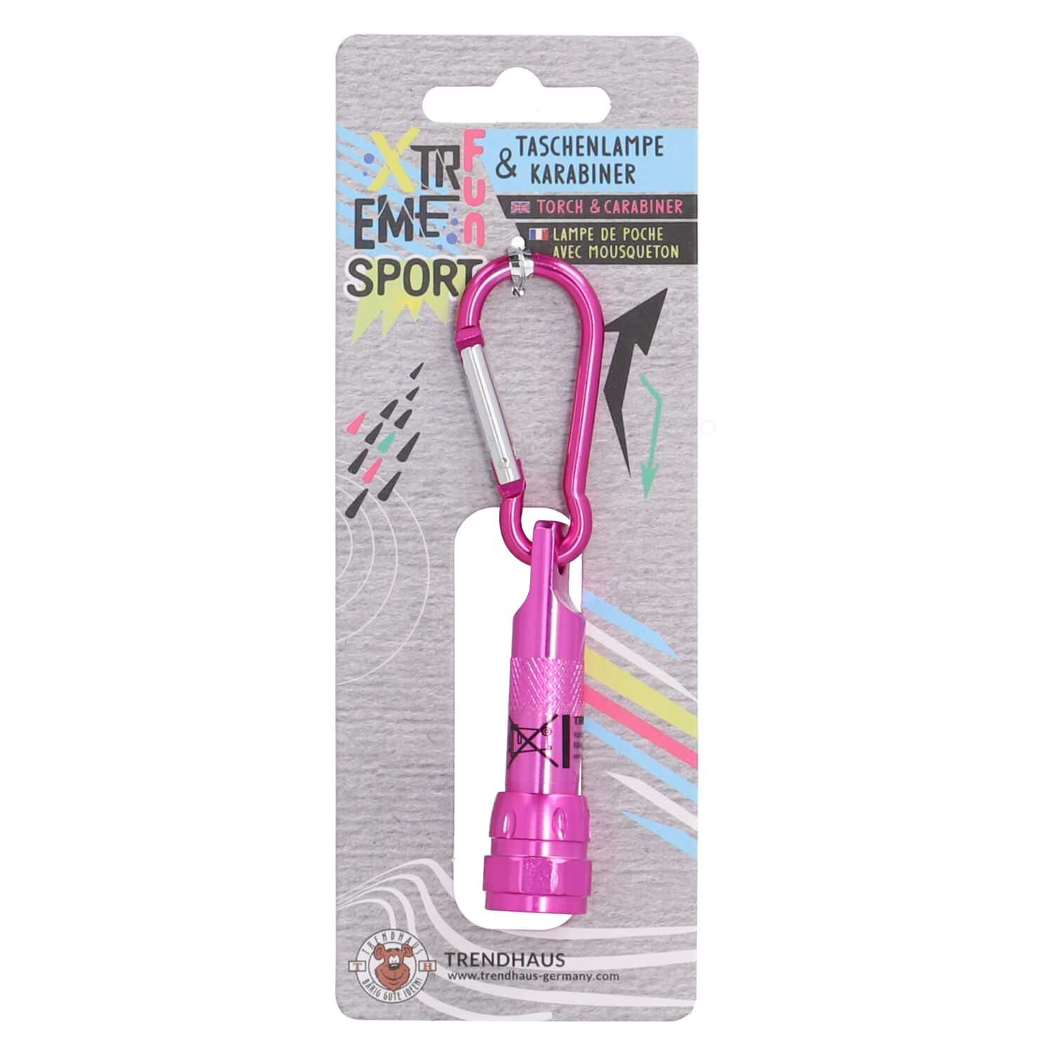 Karabiner mit Taschenlampe Xtreme, in vers. Farben