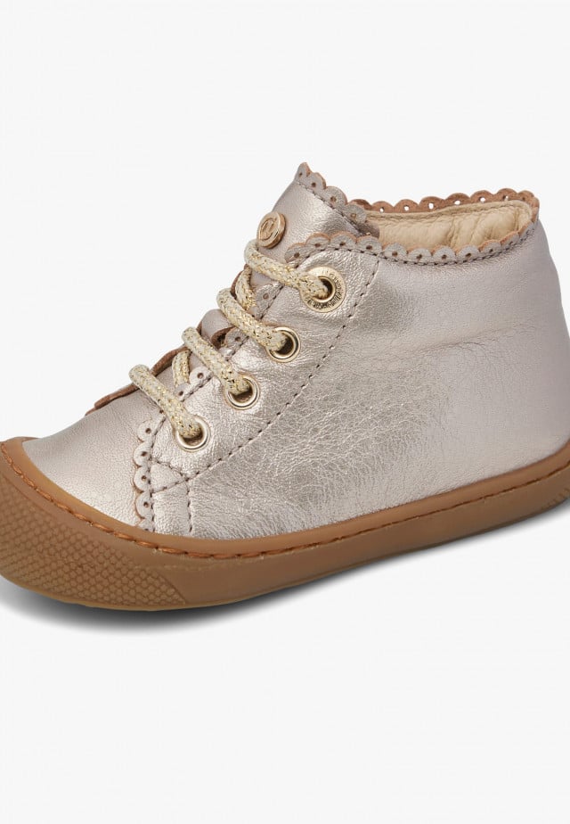 NATURINO COTTINSLauflernschuhe aus laminiertem Leder, Rosa-Platin