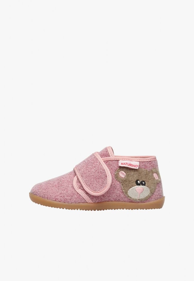 NATURINO CARILLONHausschuhe mit Bärenpatch, Rosa
