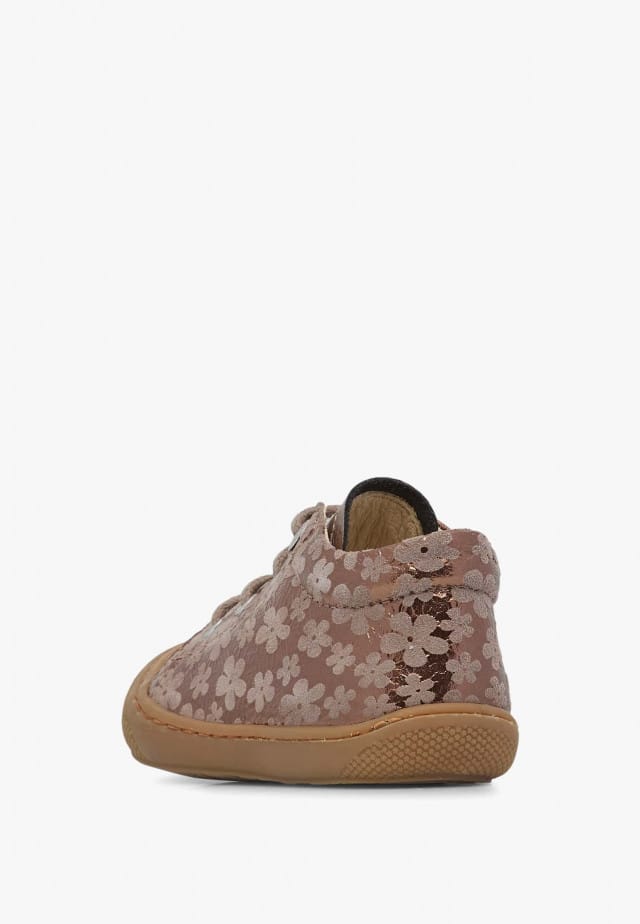 NATURINO COCOONLauflernschuhe aus Metallic-Veloursleder, Taupe