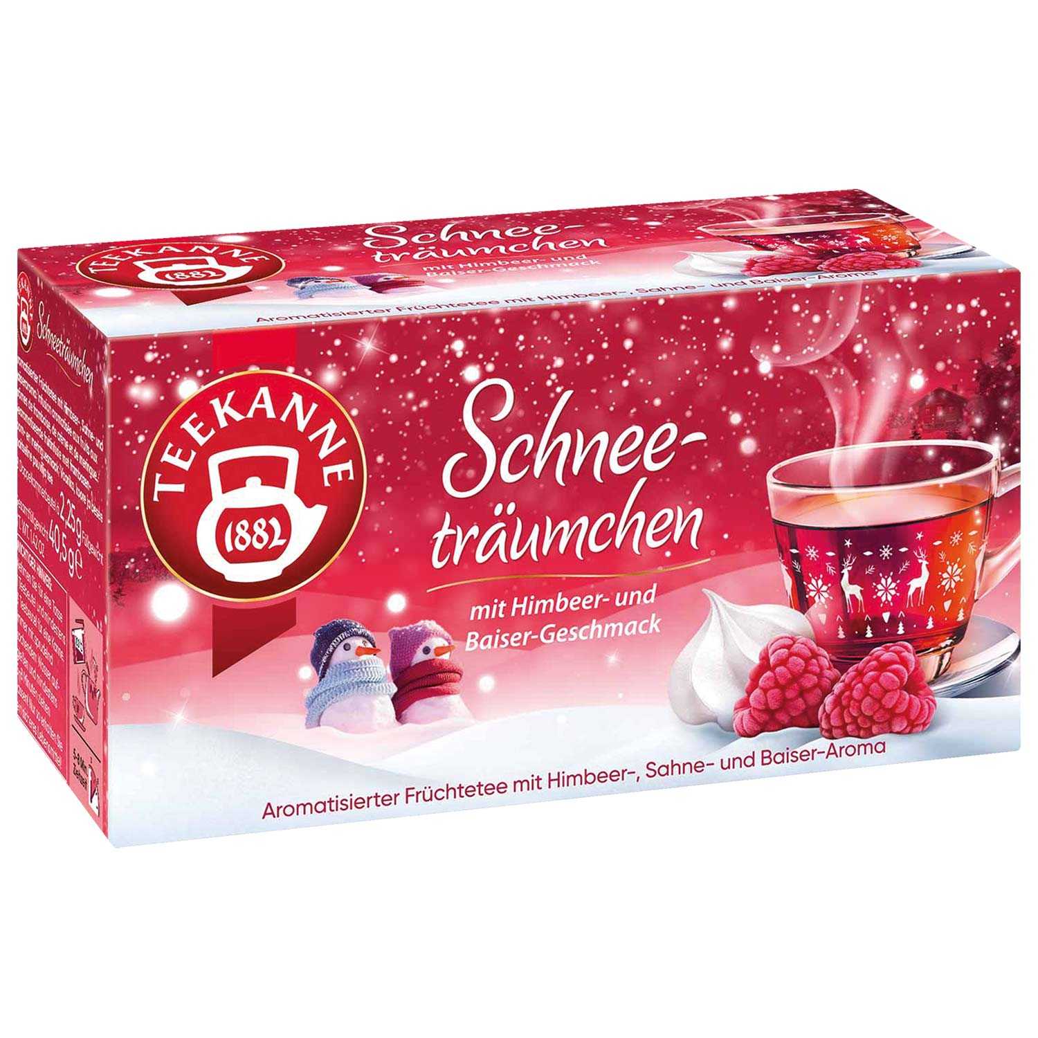 Teekanne Tee Schneeträumchen Früchtetee mit Himbeer-Baiser-Geschmack 40,5 g 18er