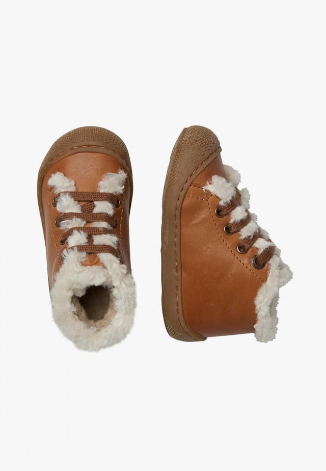 NATURINO LALLITLauflernschuhe aus Leder und Wolle, Braun