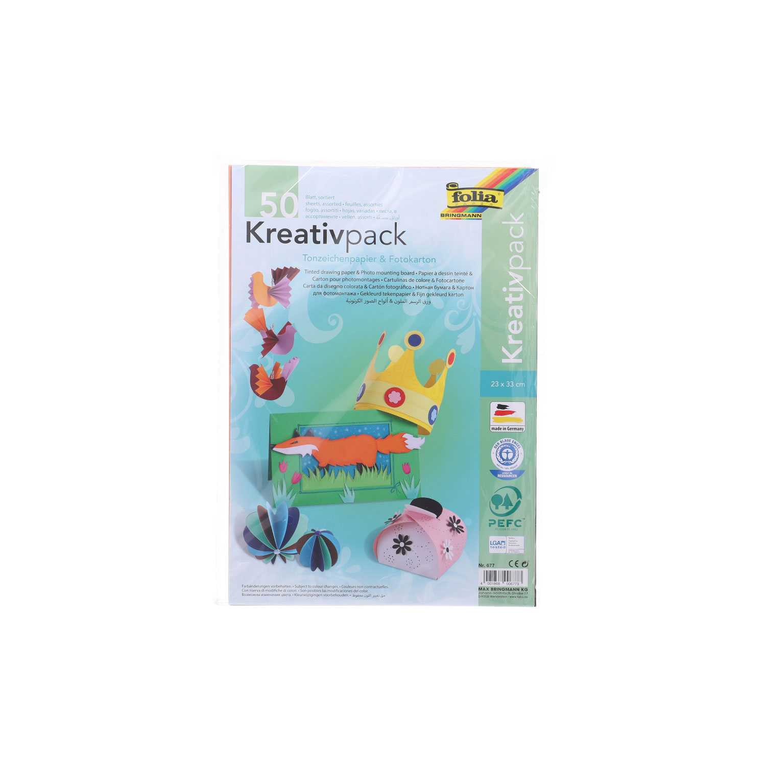 Folia Kreativpack Tonpapier & Fotokarton 23 x 33cm 50 Blatt