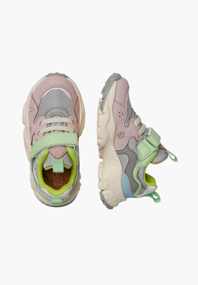 YAMANO 3 JUNIOR VL.Sneakers aus Kunstleder und technischem Gewebe, Grau-Rosa