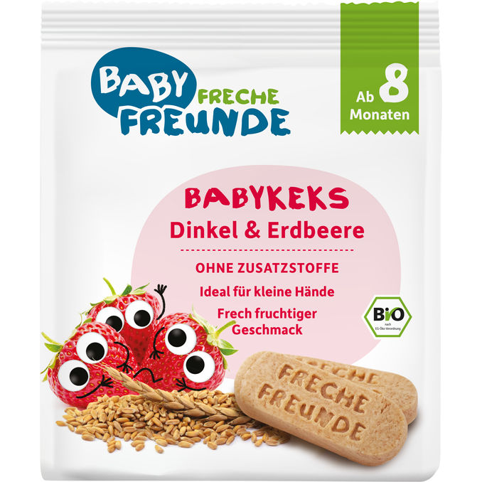 BIO Babykekse Dinkel & Erdbeere, 100g von Freche Freunde