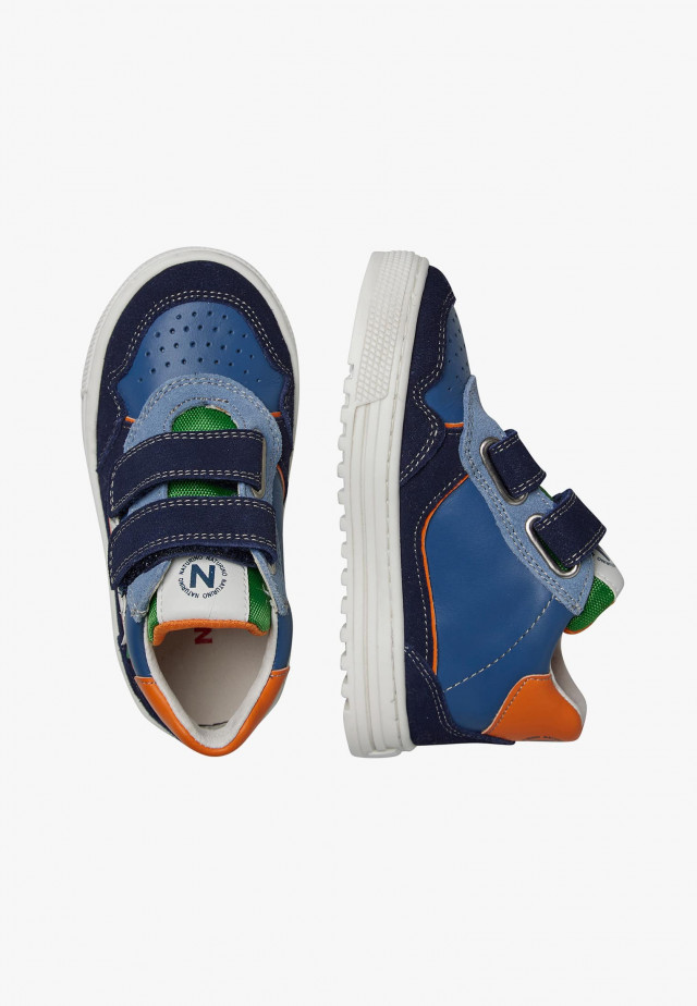 NATURINO HESS HIGH 3 VL.Knöchelschuhe aus Leder und Veloursleder, Marineblau-Azurblau