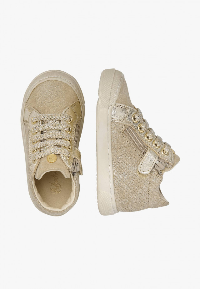 NATURINO DORD ZIPSneakers aus Leder und Veloursleder, Platin