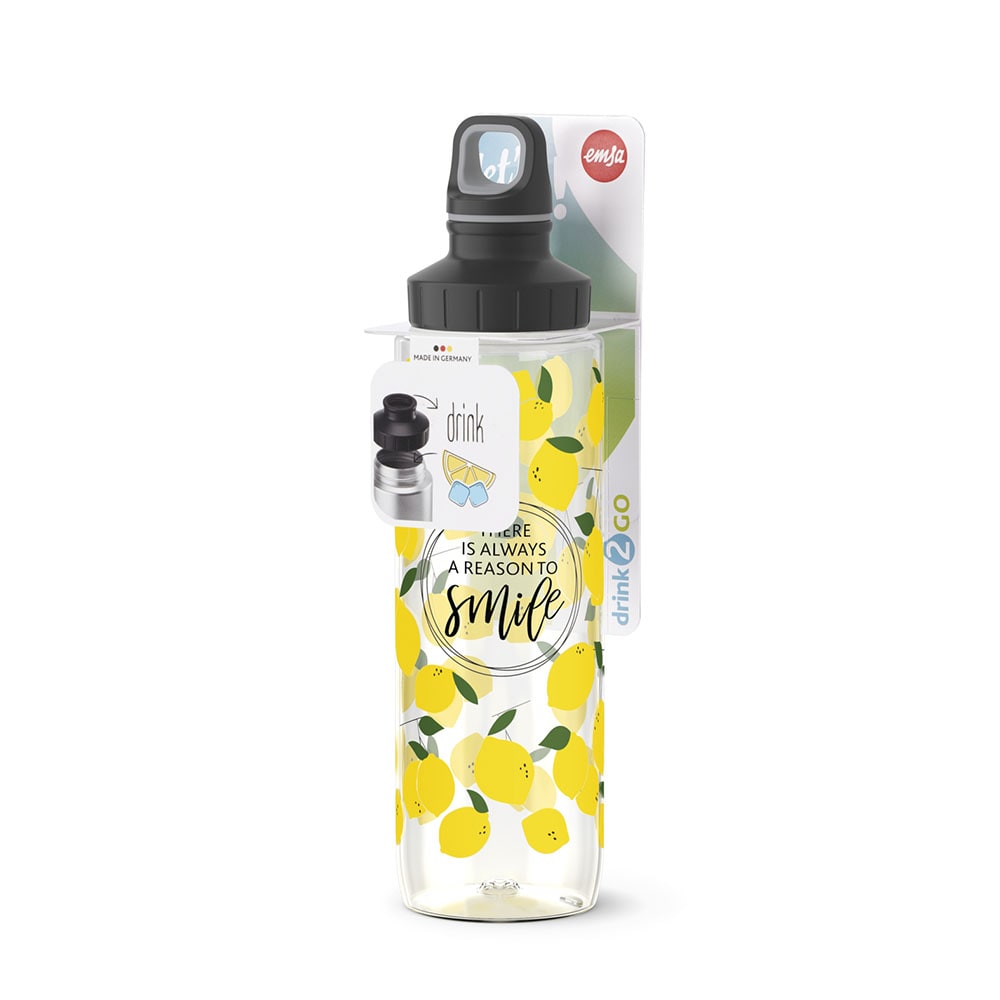 Drink2Go Tritan Trinkflasche, Motiv: Smile