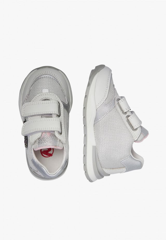 NATURINO QUELLY VL.Sneakers aus Leder un technischem Gewebe, Silber