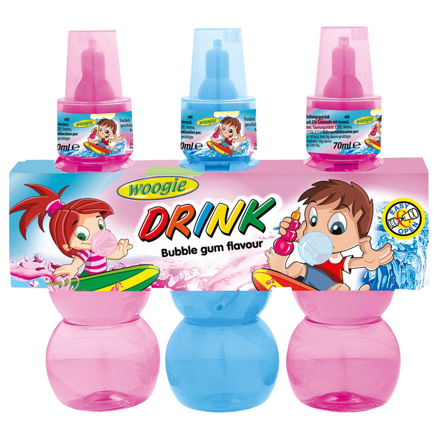 Woogie Erfrischungsgetränk Bubble Gum 3x 70 ml