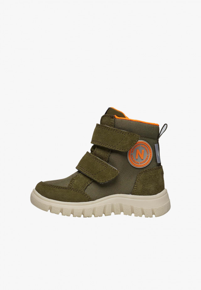 NATURINO GEMINAE 3 VL WP.Stiefel aus Veloursleder und technischem Gewebe, Militärgrün