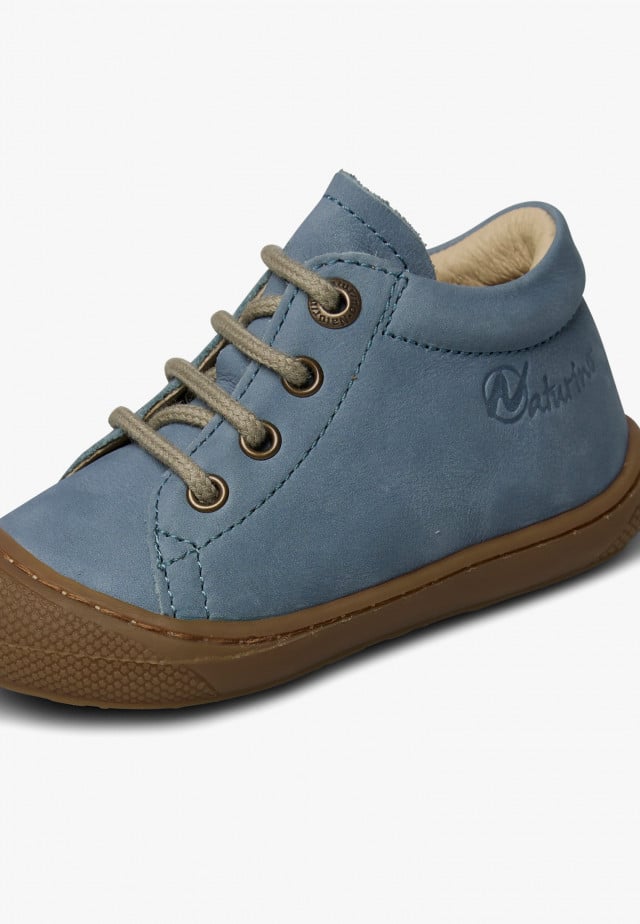 NATURINO COCOONLauflernschuhe aus Veloursleder, Azurblau