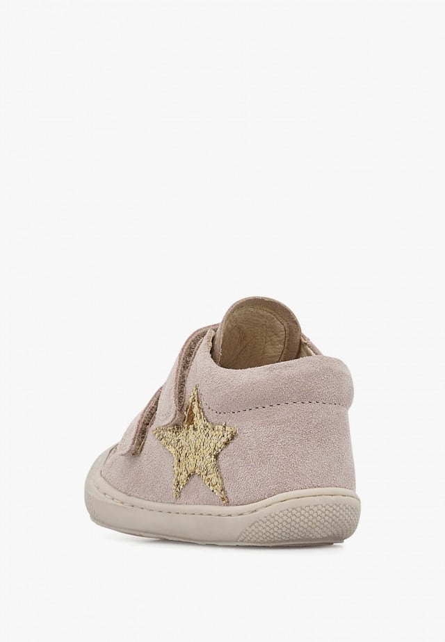 NATURINO KOLDE VLLauflernschuhe aus Leder und Veloursleder, Puderrosa-Platin