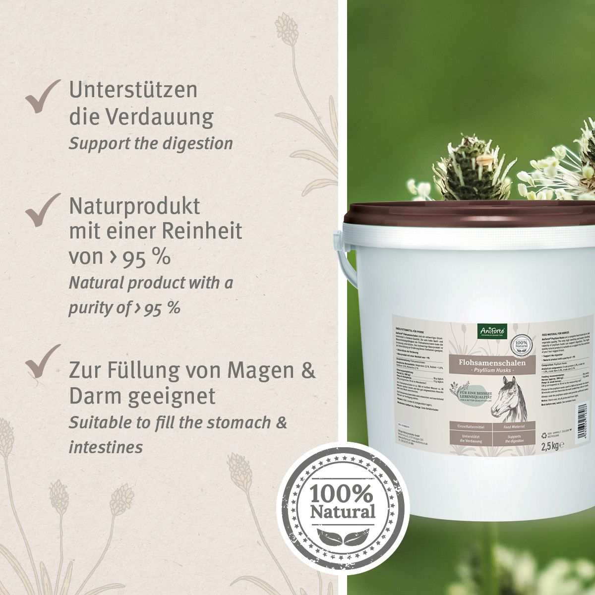 AniForte Flohsamenschalen für Pferde