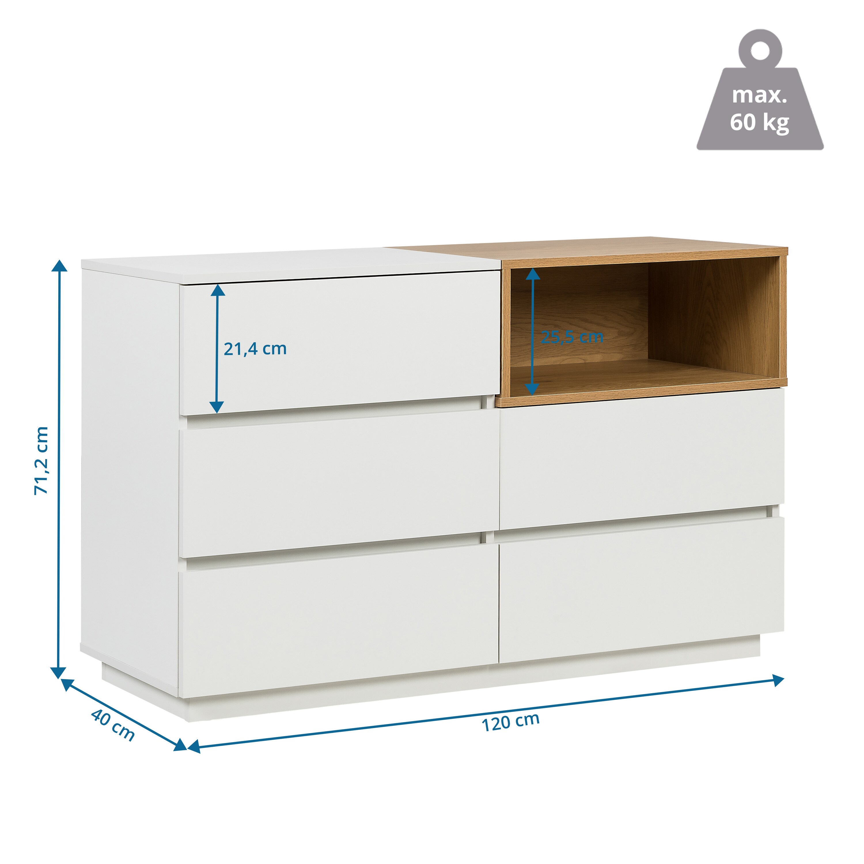 Sideboard MELMO S Melaminharzbeschichtete Spanplatte hjh LIVING