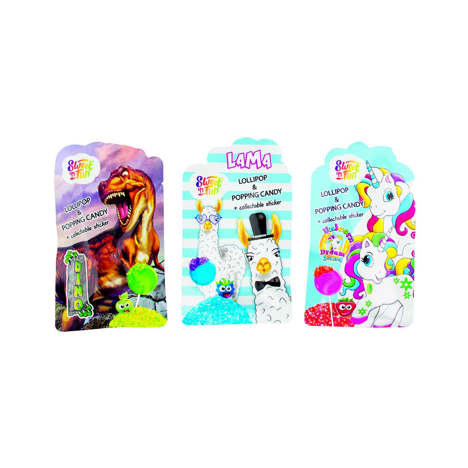 Lolly Popping Candy Dino, Lama, Einhorn