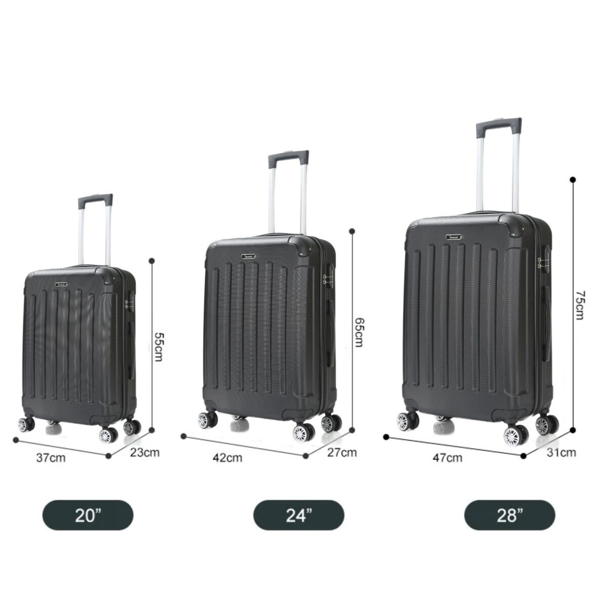 Reisekoffer Koffer 3 tlg Hartschale Trolley Set