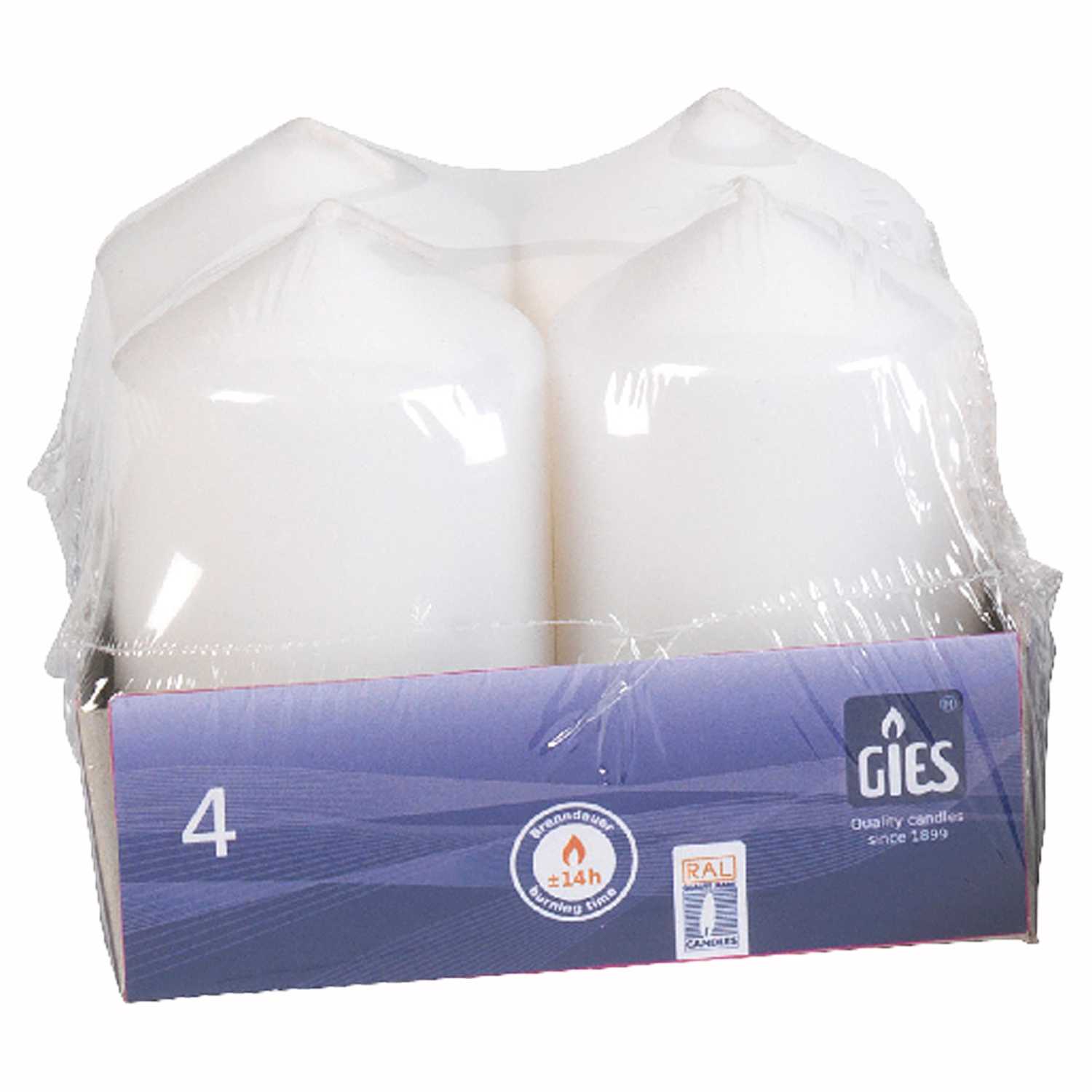 Stumpenkerzen 4er 80x48mm champagner