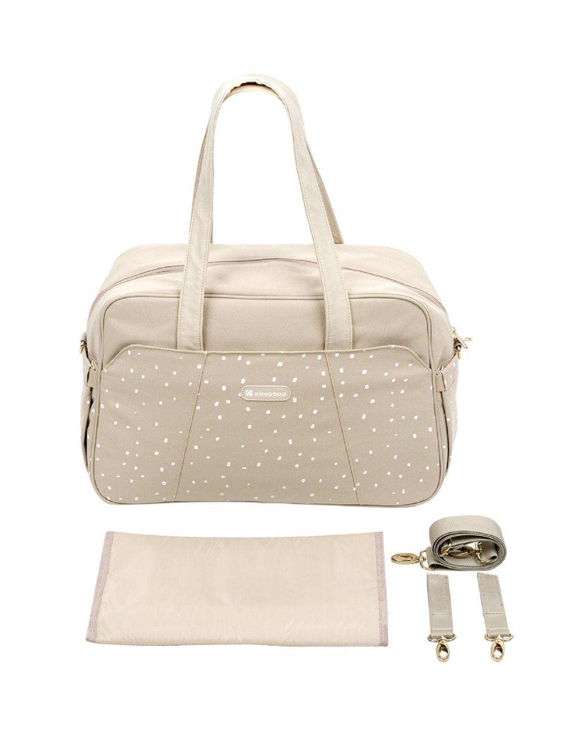 Kikkaboo Wickeltasche Chelsea mit Wickelunterlage, Seitentaschen, Thermofach hellbraun