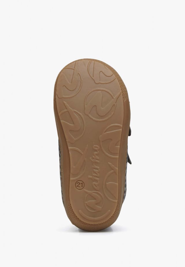 NATURINO COCOON VLLauflernschuhe aus Veloursleder mit Pony-Print, Anthrazit-Schwarz