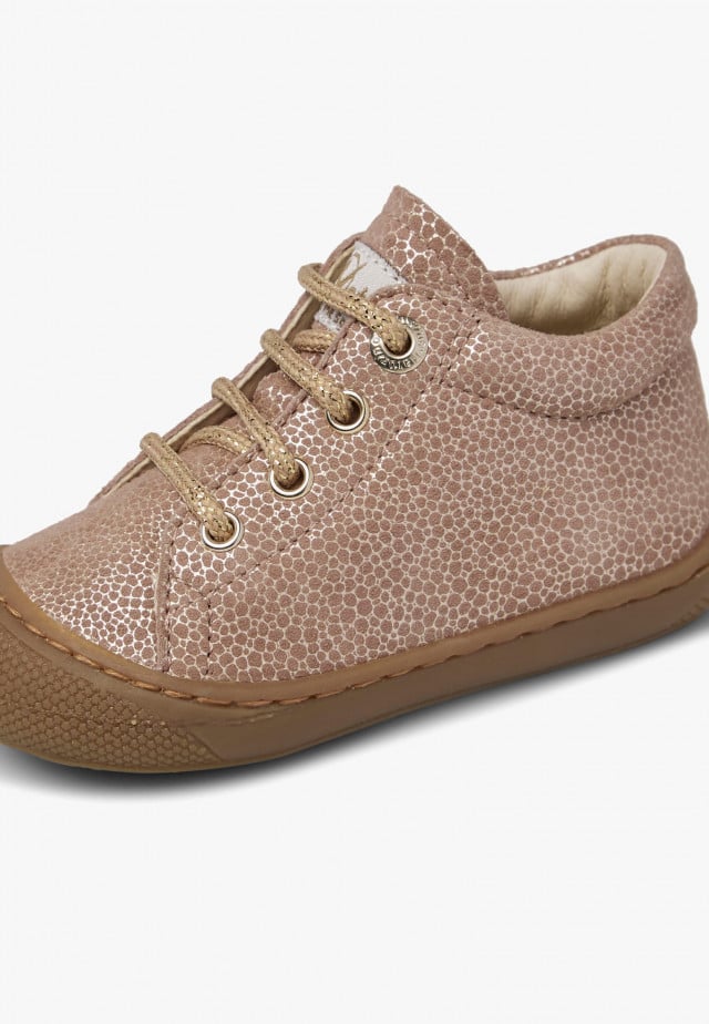 NATURINO COCOONLauflernschuhe aus Veloursleder, Puderrosa
