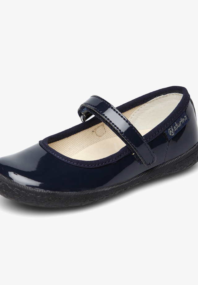 NATURINO PAVIABallerinas mit Riemchen aus Lackleder, Blau