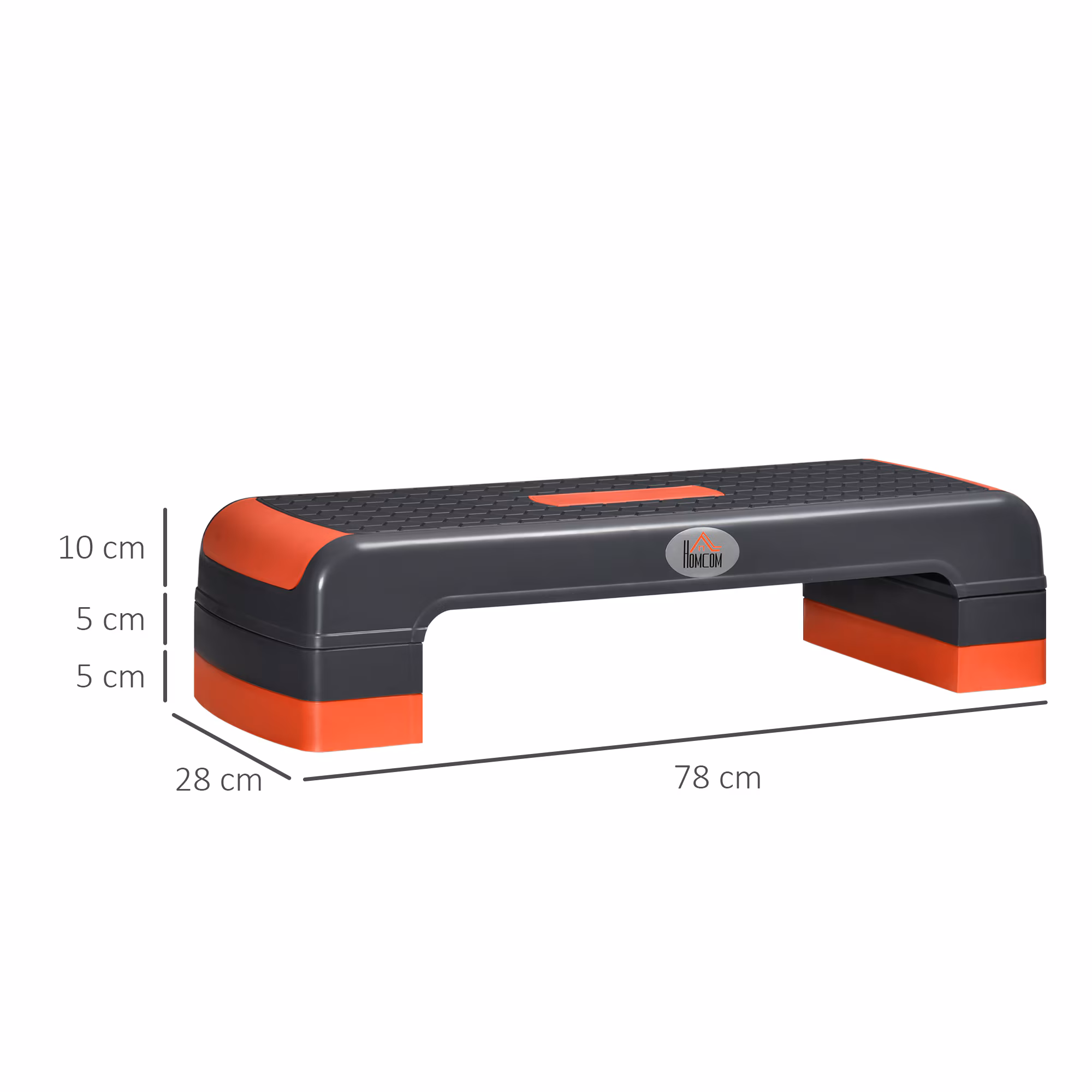 HOMCOM Steppbrett mit 3 Stufen 78L x 28B x 20H cm