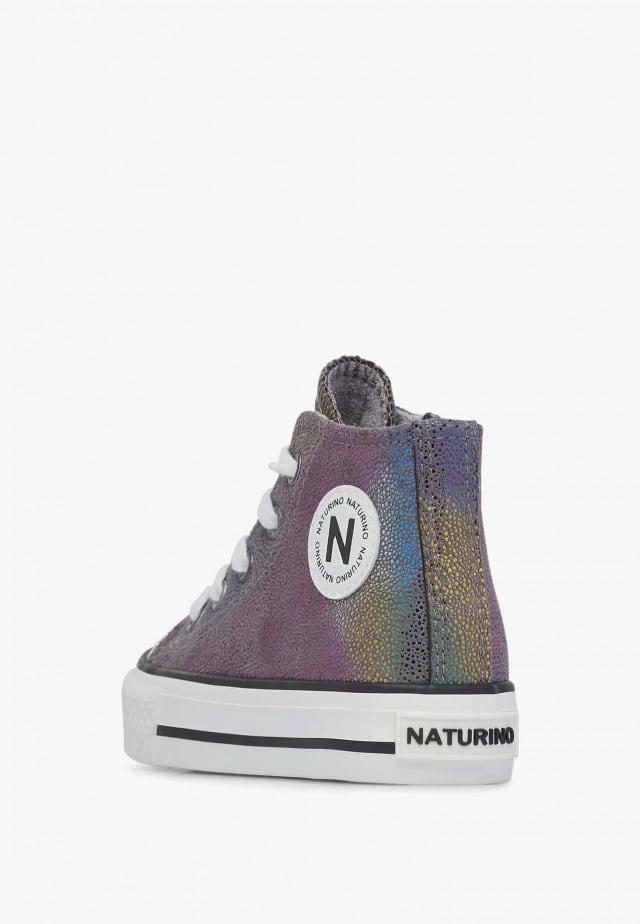 NATURINO YLFAS.Sneakers aus Metallic-Stoff, Marineblau