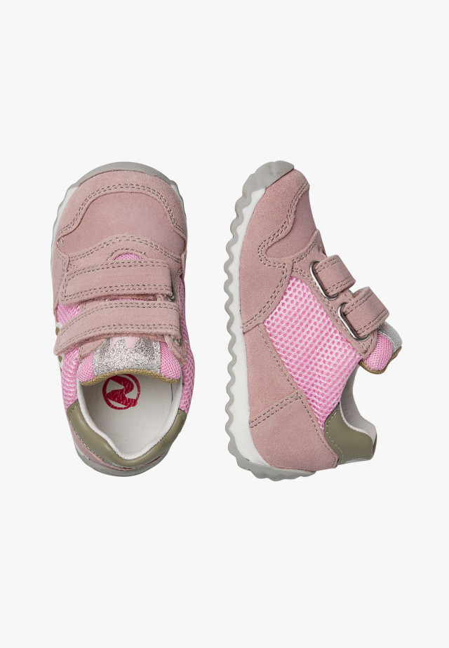 NATURINO SAMMY 2 VL.Sneakers aus Veloursleder und Gewebe, Rosa-Salbei