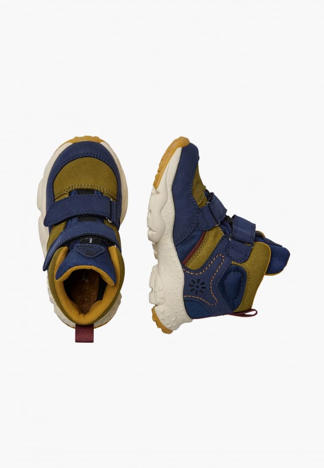 RIKU JUNIOR WP VL.Stiefeletten aus Kunstleder und technischem Gewebe, Militärgrün-Marineblau