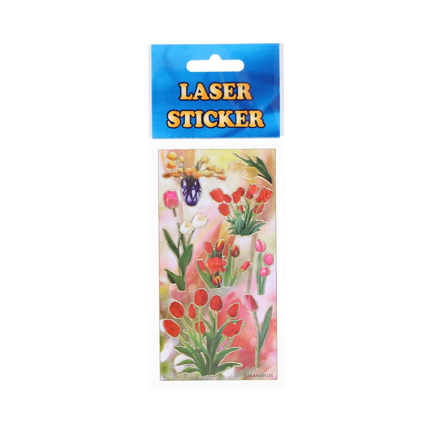 Sticker Laser Blumen 7 x 18 cm 9fach