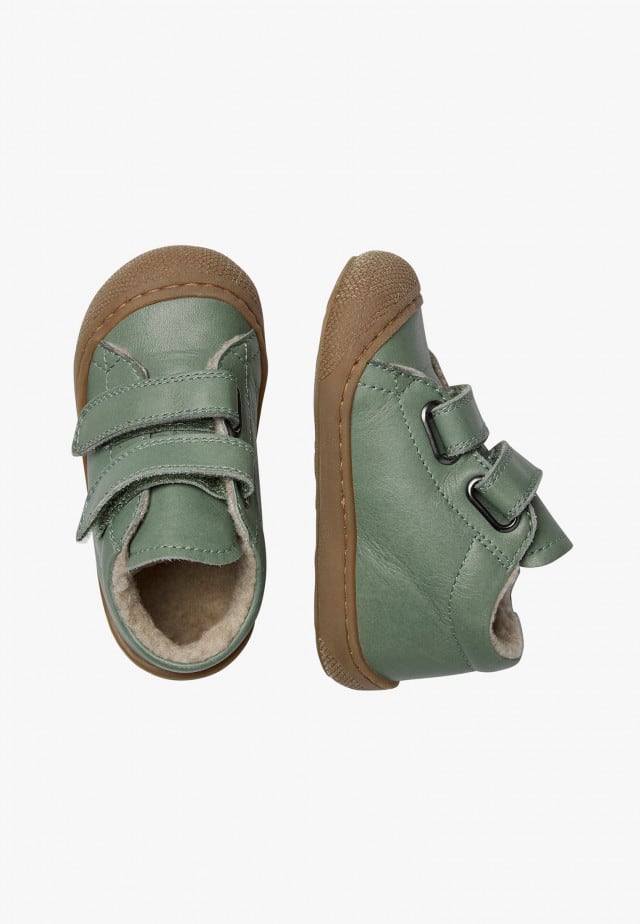 NATURINO COCOON VLLauflernschuhe aus Leder mit Wollfutter, Salbei