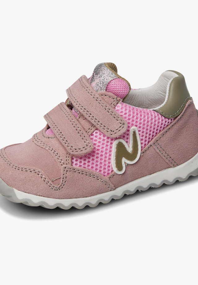 NATURINO SAMMY 2 VL.Sneakers aus Veloursleder und Gewebe, Rosa-Salbei