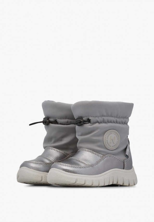 NATURINO VARNA 2 WP.Stiefel aus Veloursleder und technischem Gewebe, Silber