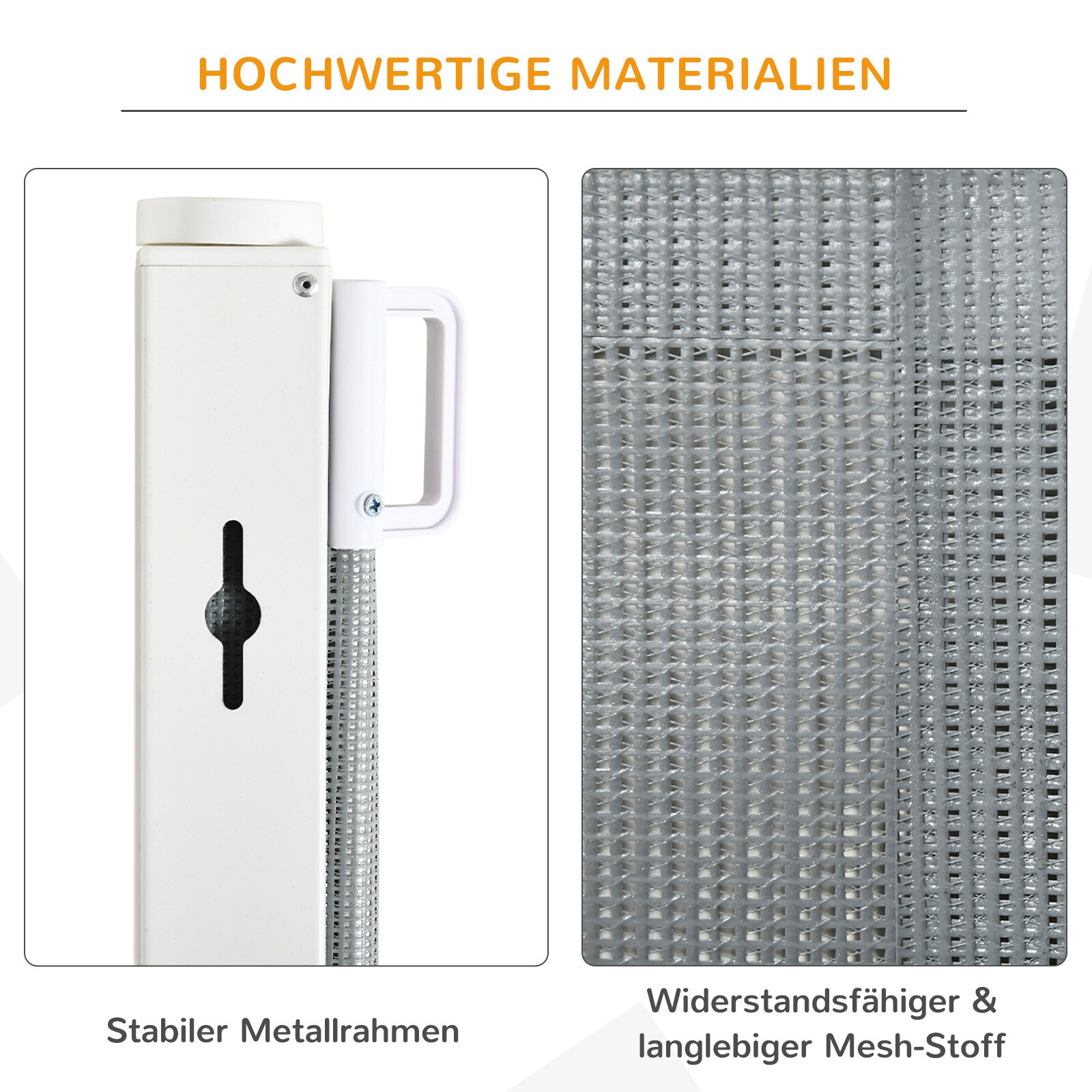 PawHut Hunde-Trennwand mit automatischer Aufrollenfunktion grau 5,5–115L x 5,5B x 82,5H cm
